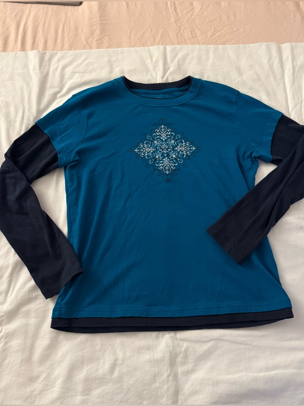 SB Attire Teal Layered Mandala Graphic
Long Sleeve Tee